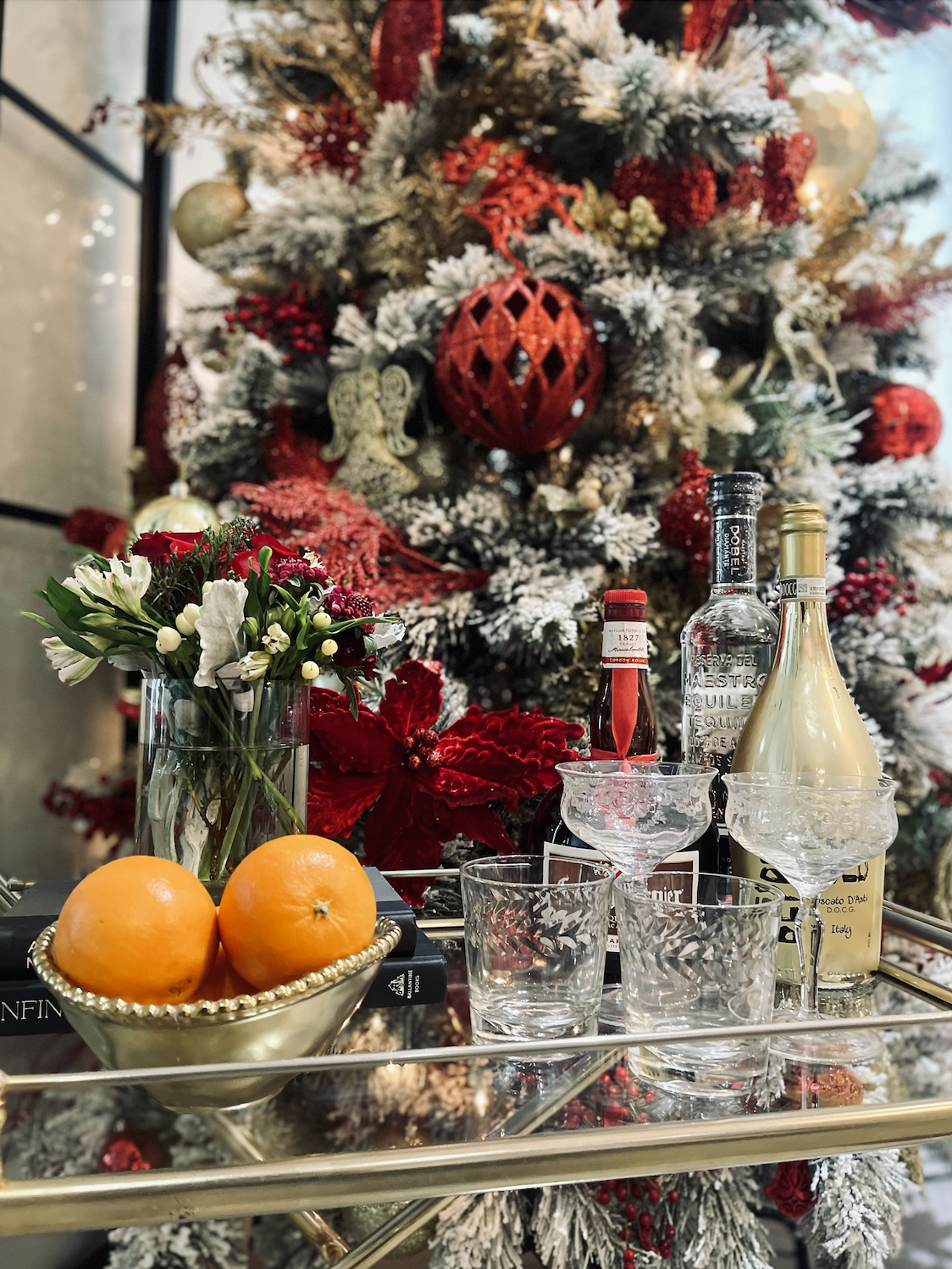 Styling a Bar Cart For The Holidays